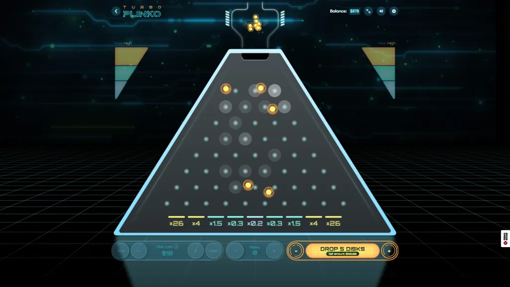 Turbo Plinko slot interface