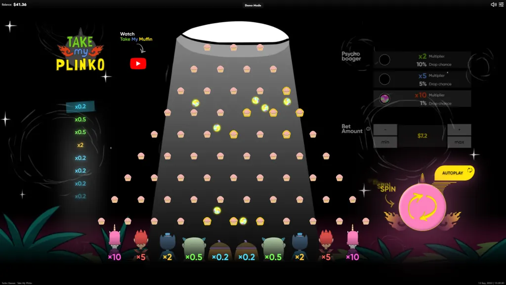 Take My Plinko slot interface
