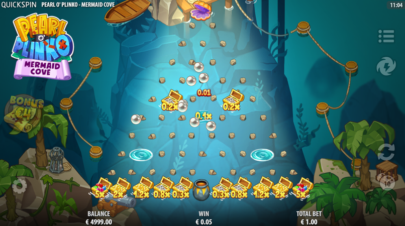 Pearl O' Plinko slot interface
